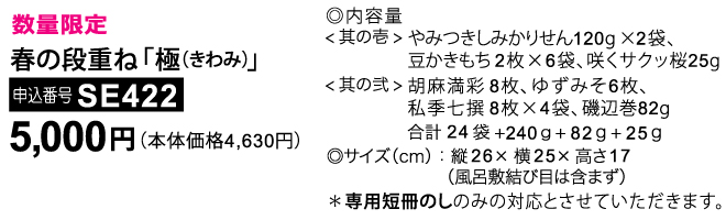 春限定　おせんべい種詰合せ　春の段重ね　内容量
