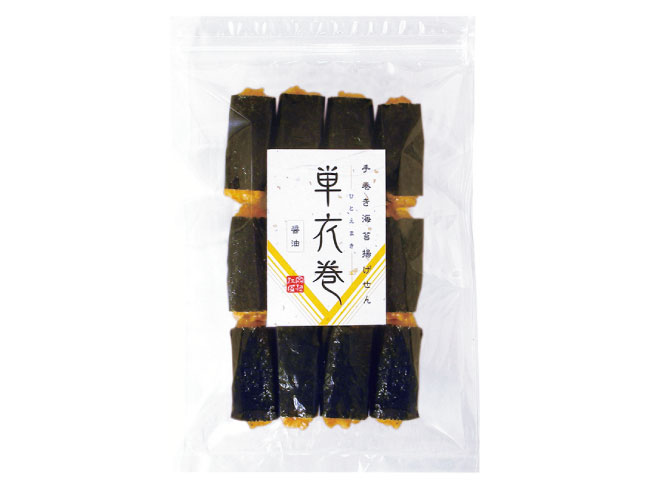 単衣巻（ひとえまき）　揚げせんべいに海苔と醤油の黄金のくみあわせ