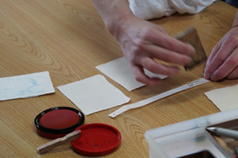 和紙を乾燥させる様子