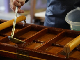 和紙を乾燥させる様子